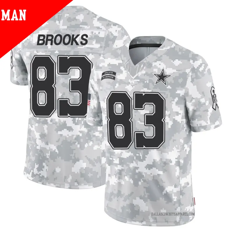 Men's ＃83 Jalen Brooks Dallas Cowboys Limited Arctic Camo 2024 Salute to Service Jersey