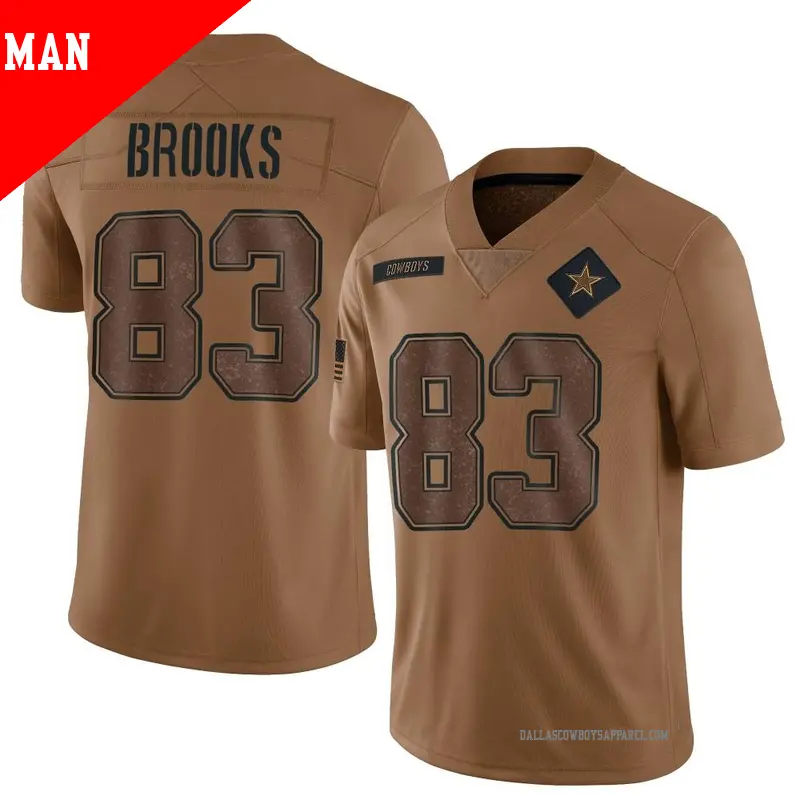 Men's ＃83 Jalen Brooks Dallas Cowboys Limited Brown 2023 Salute To Service Jersey