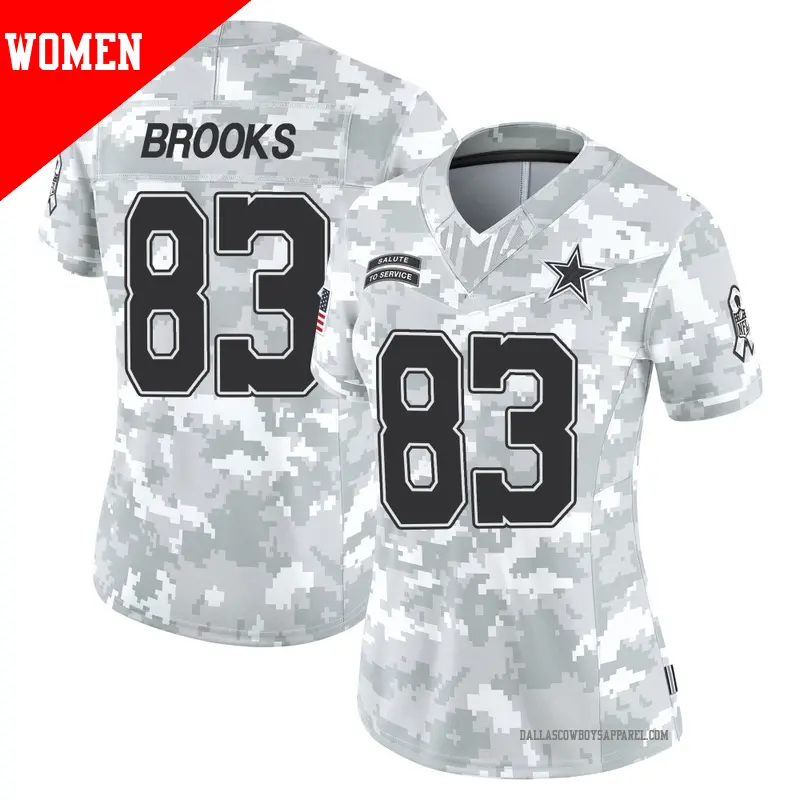 Women's ＃83 Jalen Brooks Dallas Cowboys Limited Arctic Camo 2024 Salute to Service Jersey