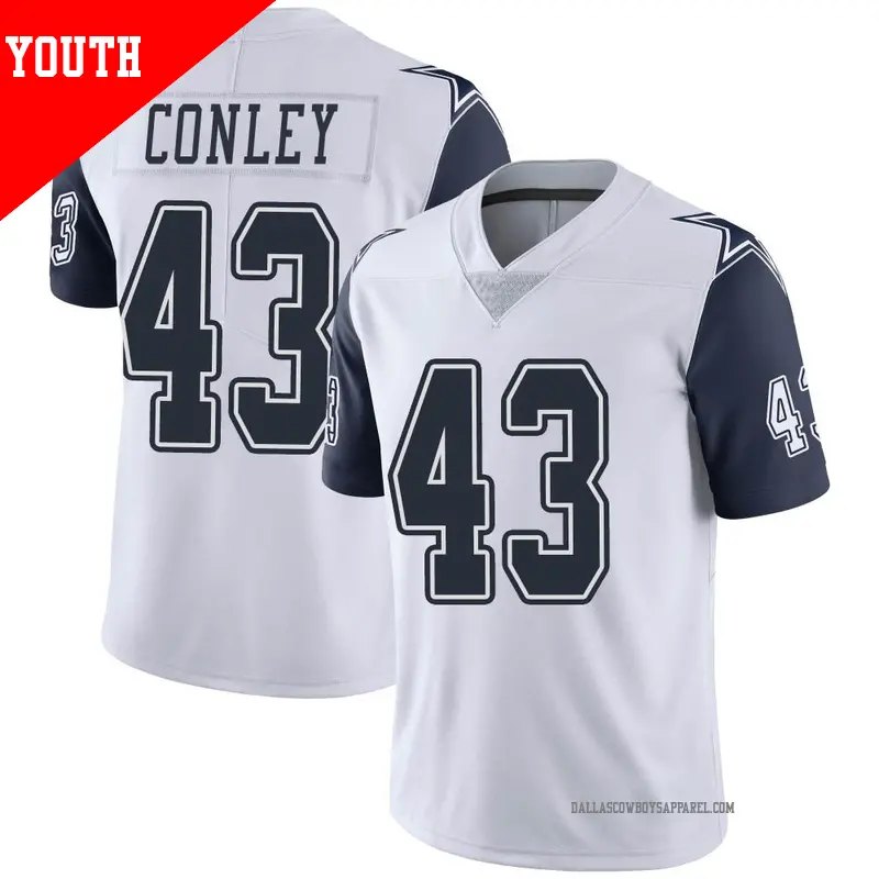Youth 43 Gareon Conley Dallas Cowboys Limited White Color Rush Vapor Untouchable Jersey