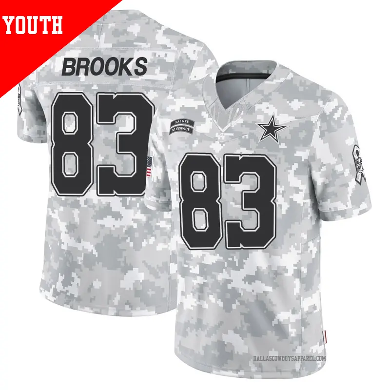 Youth ＃83 Jalen Brooks Dallas Cowboys Limited Arctic Camo 2024 Salute to Service Jersey