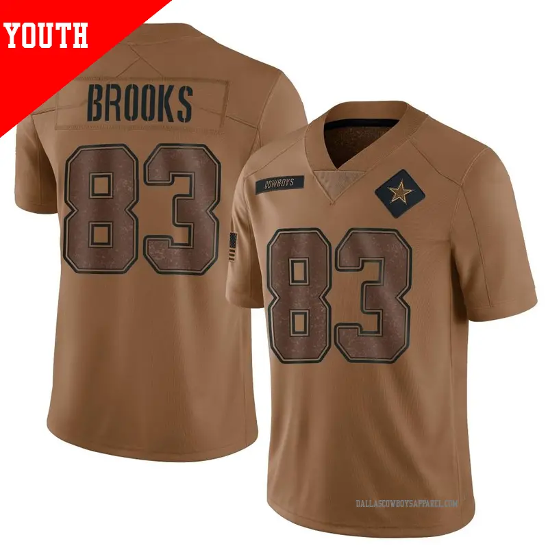 Youth ＃83 Jalen Brooks Dallas Cowboys Limited Brown 2023 Salute To Service Jersey