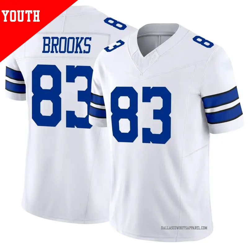 Youth ＃83 Jalen Brooks Dallas Cowboys Limited White Vapor F.U.S.E. Jersey